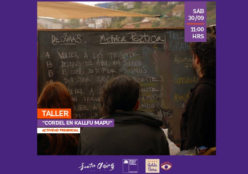 Afiche del evento "Taller “Cordel en Kallfu Mapu”"