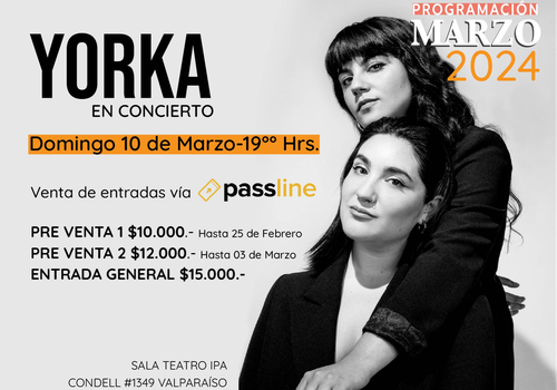 Afiche del evento "YORKA en Concierto en el Centro Cultural IPA"