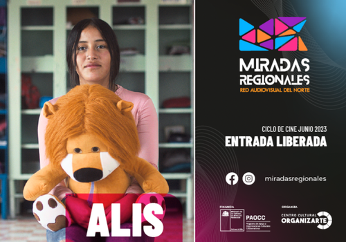 Afiche del evento "Ciclo Miradas Regionales Documental "ALIS" - Sala Microcine Corporación Cultural Municipal, Vicuña."