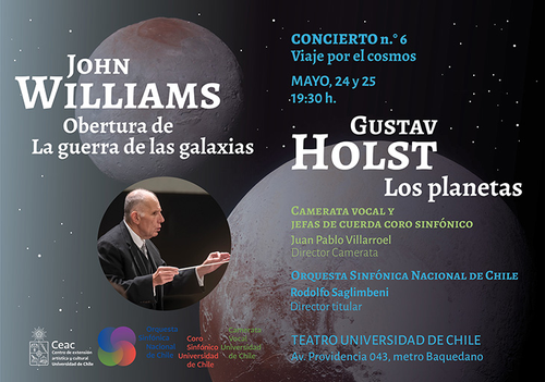 Afiche del evento "CONCIERTO N°6 Viaje por el cosmos - Orquesta Sinfónica Nacional"