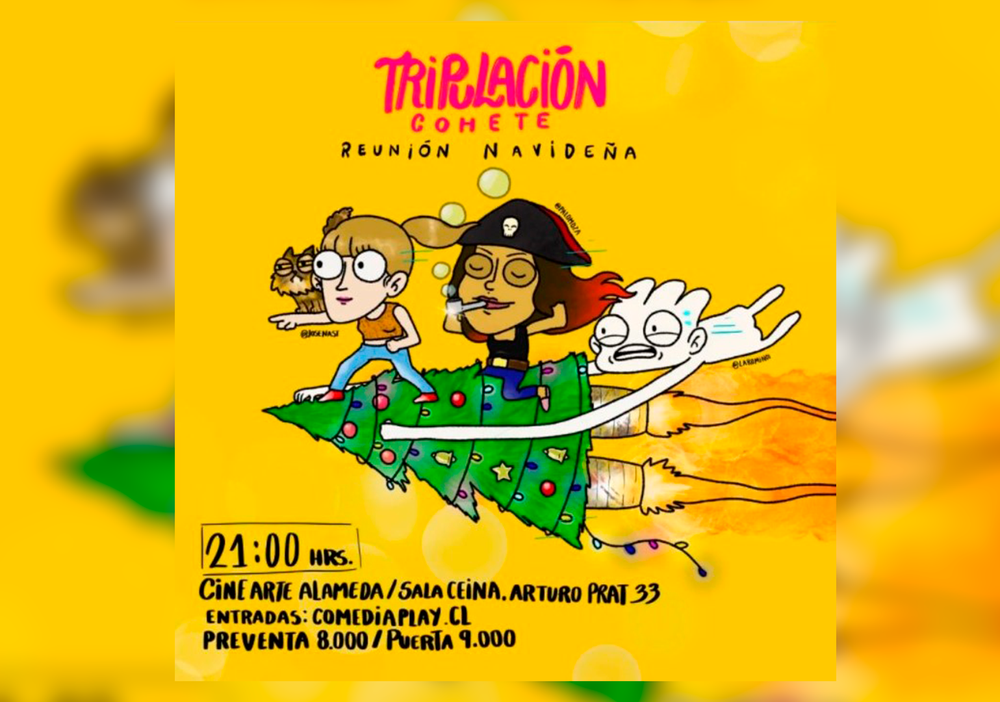 Afiche del evento "Centro Arte Alameda - Sala CEINA presenta:  "TRIPULACIÓN COHETE | REUNIÓN NAVIDEÑA""