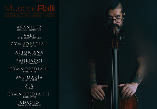 Afiche del evento "Día de los Patrimonios en MRS | Concierto acústico de violoncello "Docta" por Ramón Poveda"