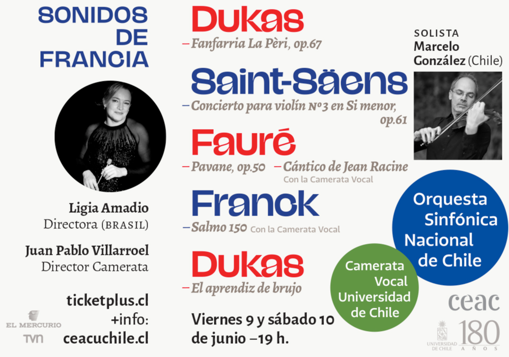 Afiche del evento "Concierto: Sonidos de Francia"
