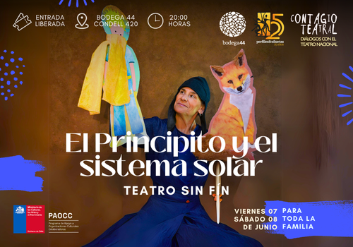 Afiche del evento "Contagio Teatral: El Principito y el Sistema Solar"