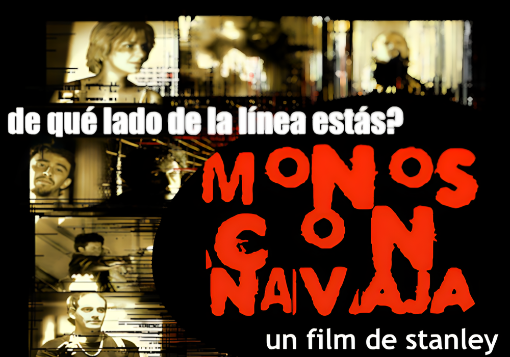 Afiche del evento "Cineteca de la Universidad de Chile reestrena Monos con Navaja"