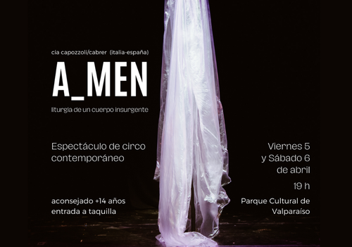 Afiche del evento "Circo contemporáneo: "A_men""