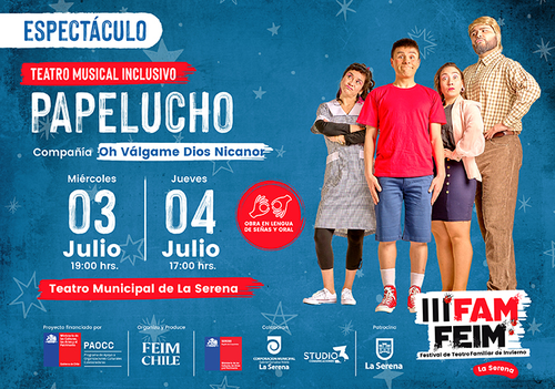 Afiche del evento "Papelucho en III FAM FEIM"