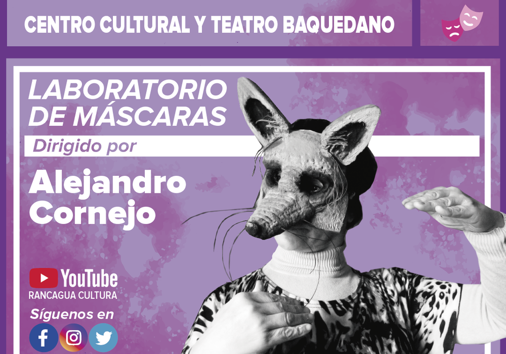 Afiche del evento "Laboratorio de Máscaras – Tercera parte - dirigido por Roberto Alejandro Carreño Cornejo"