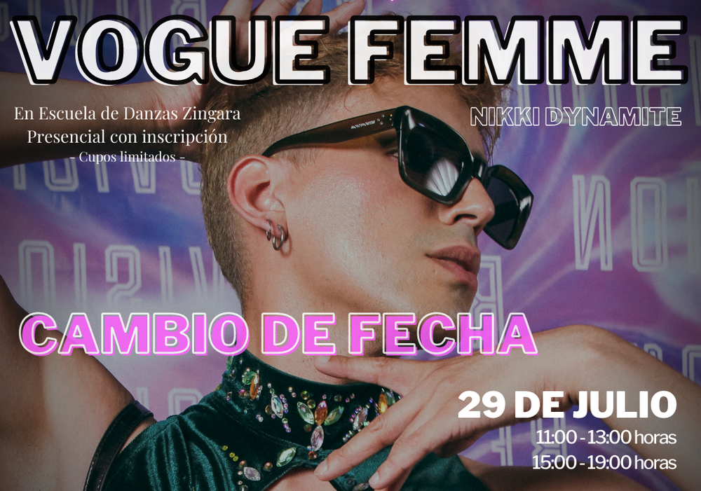 Afiche del evento "Taller Vogue Femme"