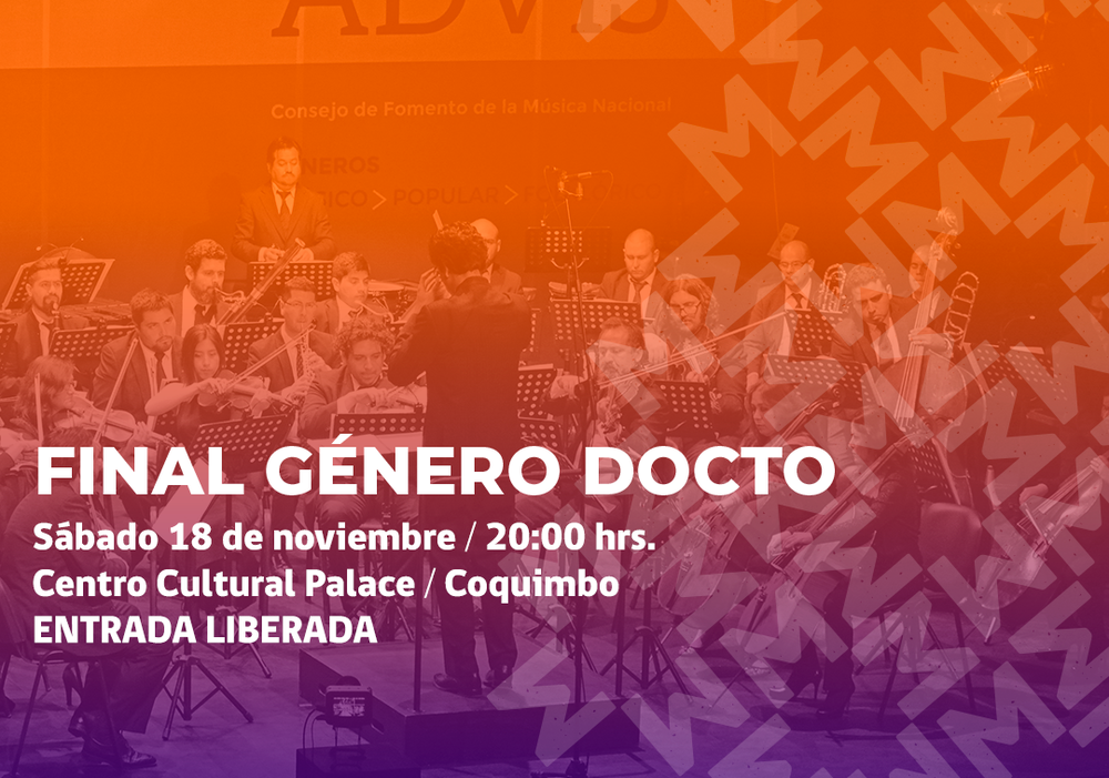 Afiche del evento "XIX Concurso de Composición Musical Luis Advis: Final Género Docto"