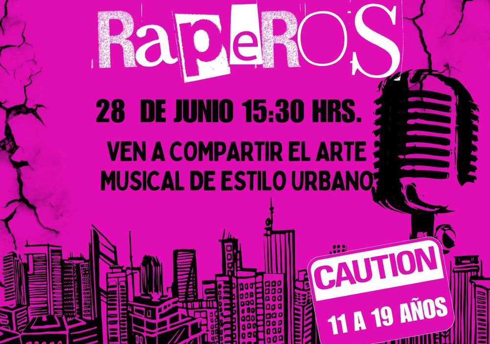 Afiche del evento "Experiencia Raperos - Cecrea Temuco"