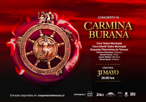 Afiche del evento "Carmina Burana - Concierto III de Temporada Orquesta Filarmónica de Temuco"