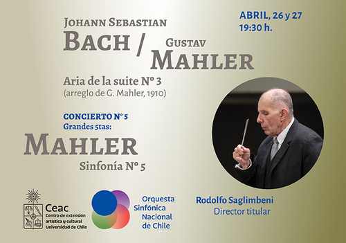 Afiche del evento "CONCIERTO N°5 / Grandes 5tas: Mahler"