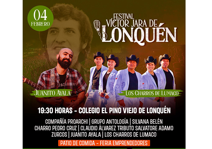 Afiche del evento "XXXVI Festival de la voz Víctor Jara de Lonquén"