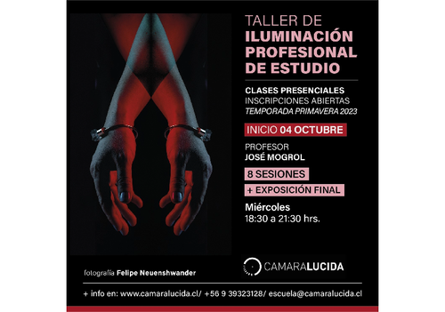 Afiche del evento "Taller de Iluminación Profesional de Estudio"