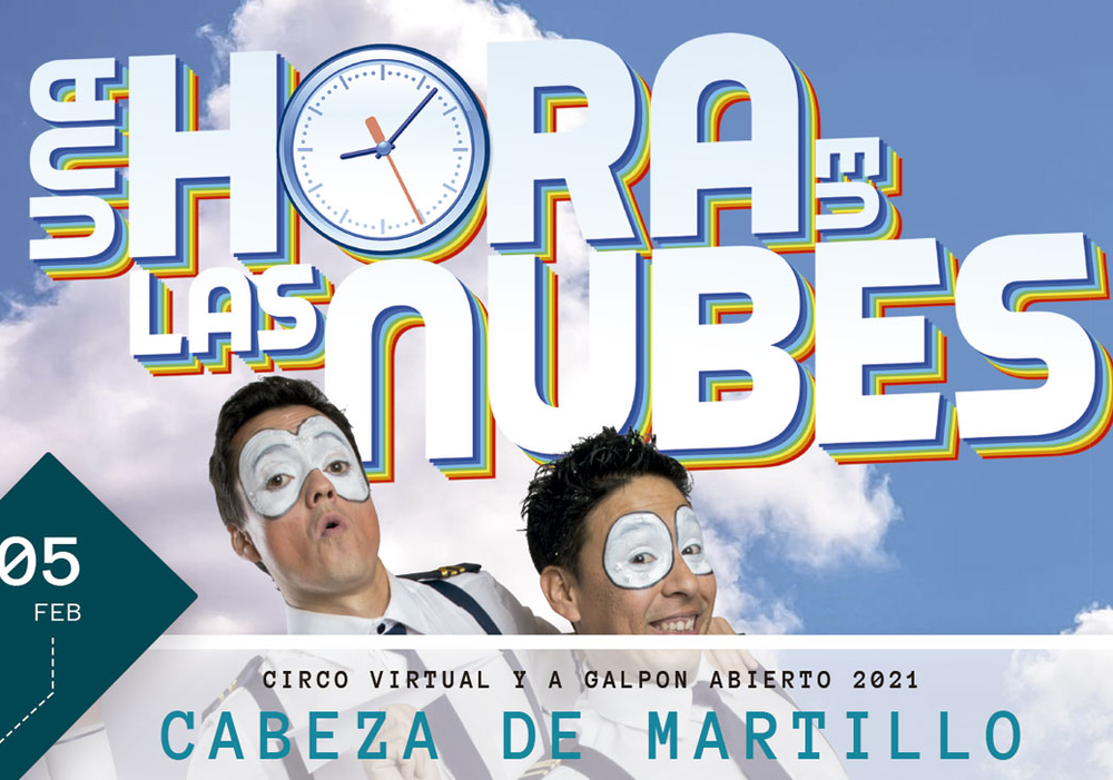 Afiche del evento "Una Hora en Las Nubes, Circo Virtual Cabeza de Martillo"