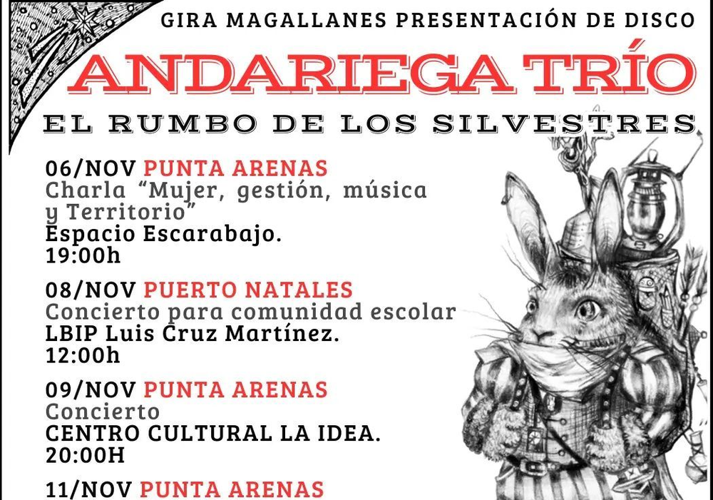 Afiche del evento "Concierto Andariega Trío"