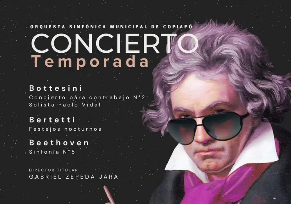 Afiche del evento "II Concierto de Temporada TA TA TA TAAAAA - Orquesta Sinfónica de Copiapó"