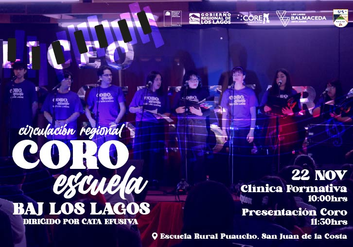 Afiche del evento "Gira Artística del Coro Escuela BAJ: San Juan de La Costa"