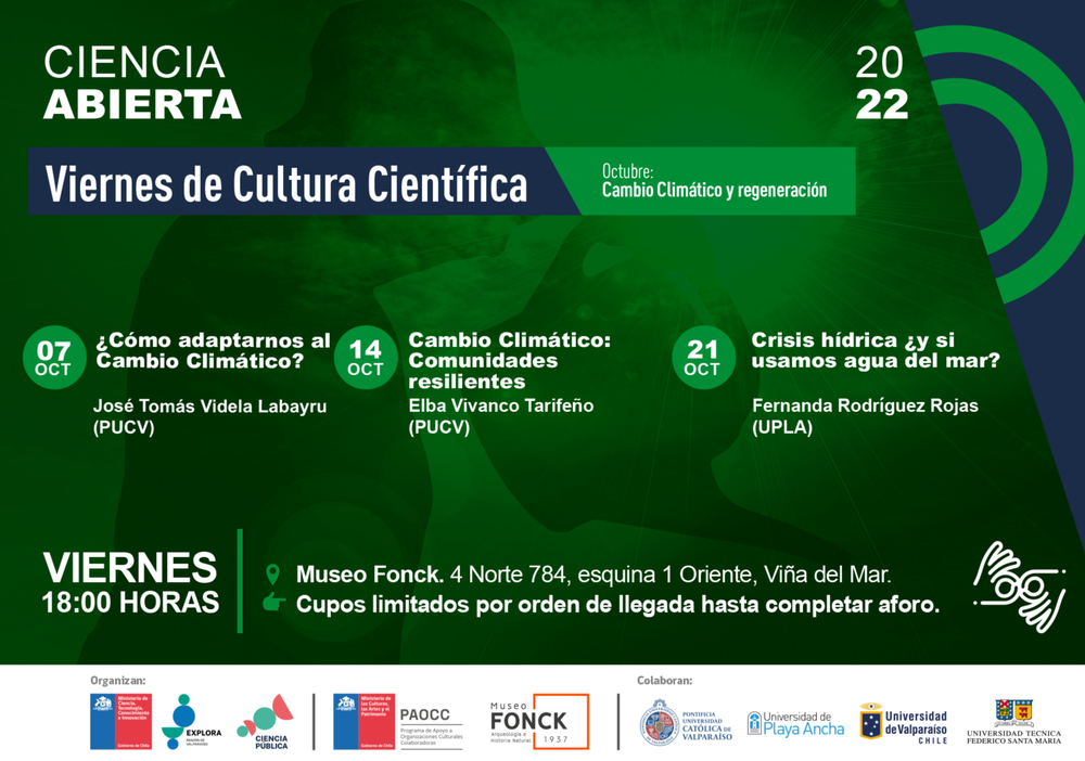 Afiche del evento "Viernes de Cultura Científica"