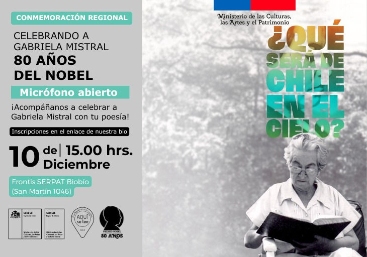 Afiche del evento "Celebrando a Gabriela Mistral"