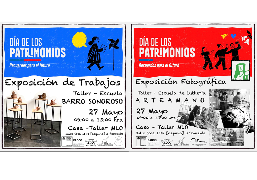 Afiche del evento "Día de los Patrimonios 2023 en Casa - Taller MLO 2023"