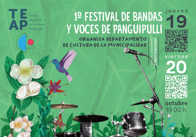 Afiche del evento "1º Festival de Bandas y Voces de Panguipulli"