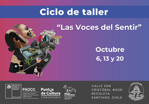 Afiche del evento "Ciclo de Talleres "Las Voces del Sentir" - Collage"