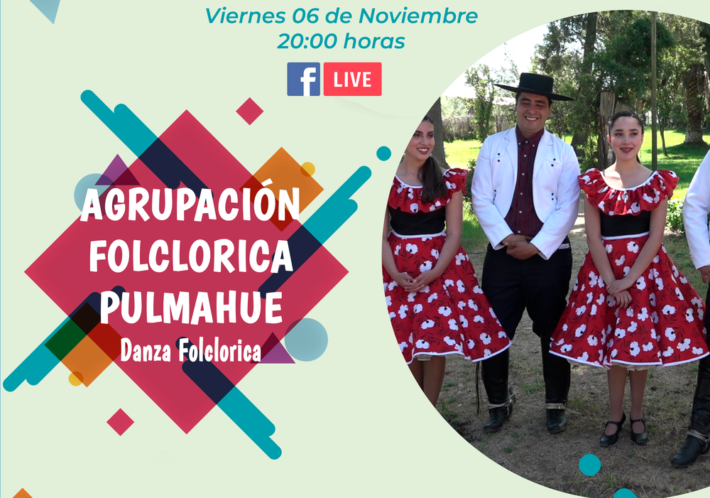 Afiche del evento "Agrupación Folclórica Pulmahue, Presentación Artística Danza Folclórica."