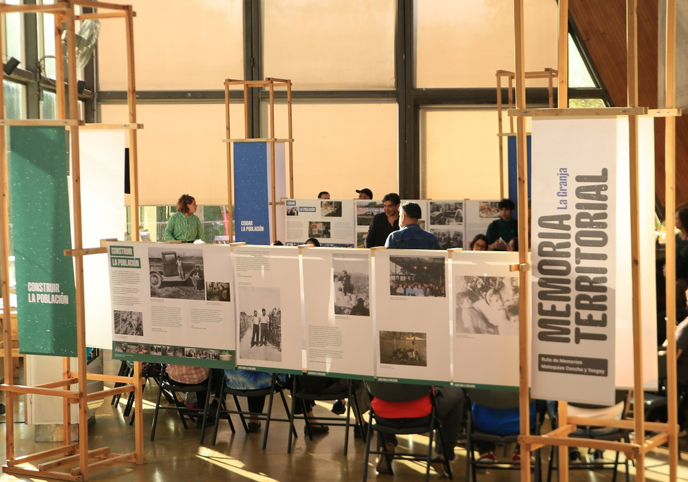 Afiche del evento "MIM inaugura exposición Memoria Territorial La Granja"