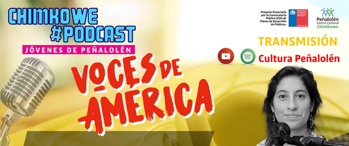 Afiche de "Podcast: Voces de América - Centro Cultural Chimkowe"