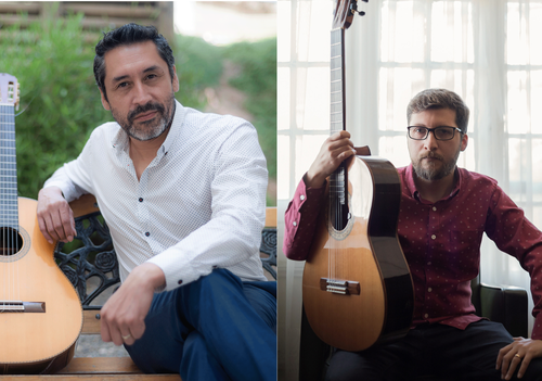 Afiche del evento "Concierto de Guitarra Gratuito en Valparaíso con Santiago Peralta y Esteban Espinoza"