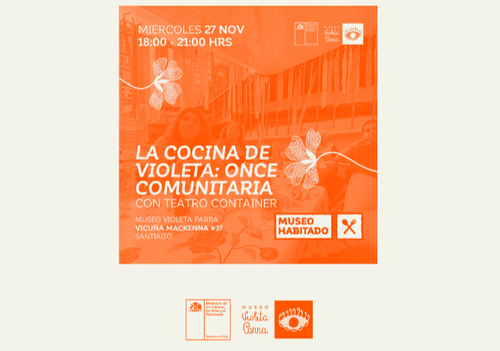 Afiche del evento "La Cocina de Violeta: Once Ciudadana"