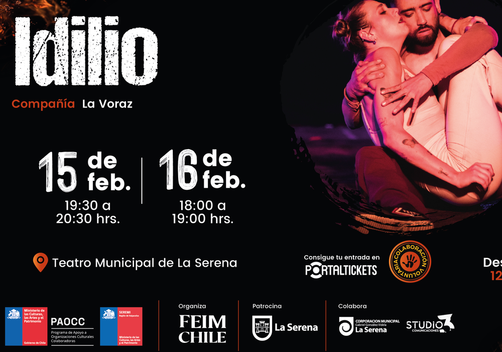 Afiche del evento "XIII FEIM CHILE. FUNCIÓN: IDILIO (JUEVES)"