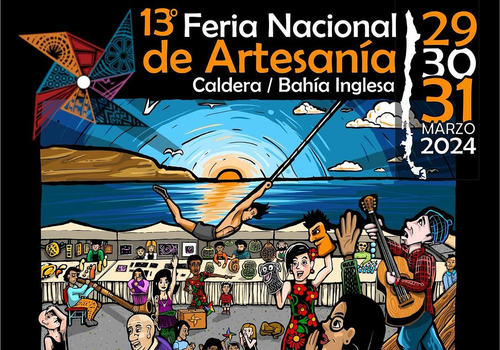 Afiche del evento "13ª Feria Nacional de Artesanía de Bahía Inglesa"