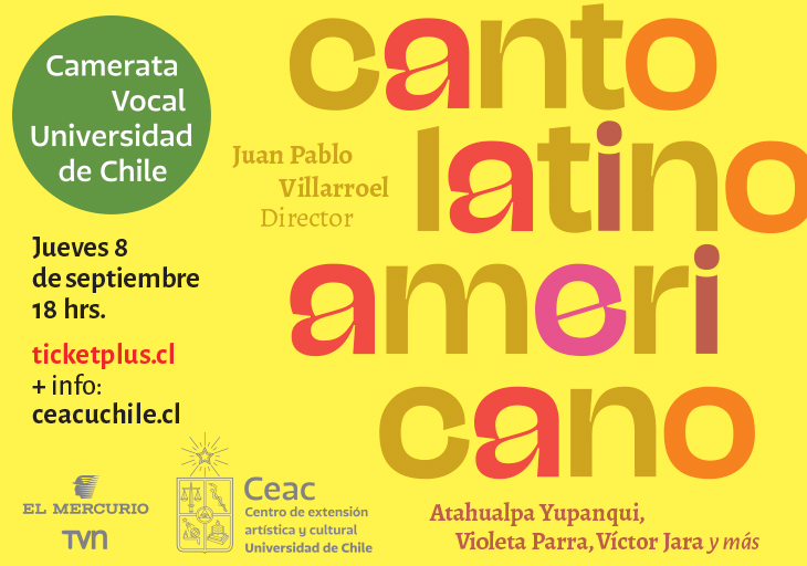 Afiche del evento "Concierto Coral / Canto Latinoamericano"