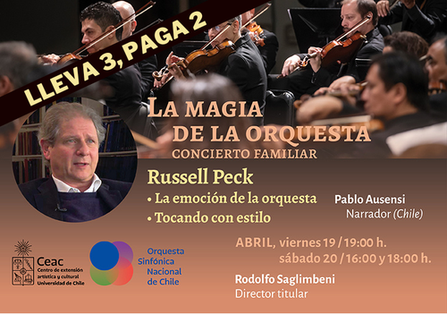 Afiche del evento "Concierto familiar: La magia de la orquesta"