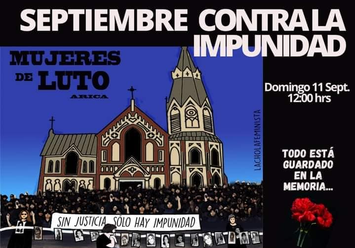 Afiche del evento "Mujeres de Luto Arica"