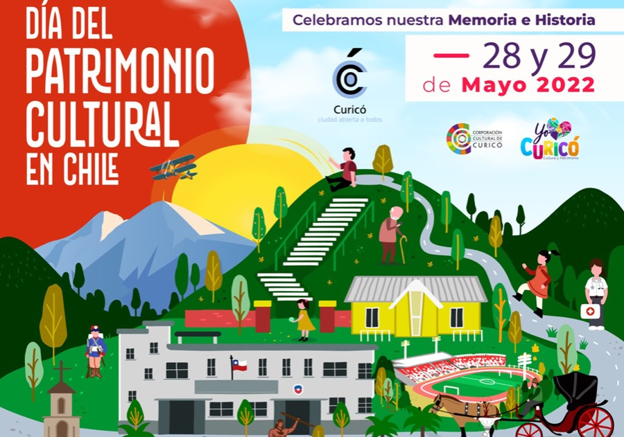 Afiche del evento "Día del patrimonio 2022 Corporación Cultura de Curicó"