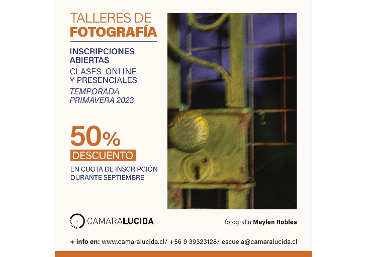Afiche del evento "Estudia fotografía con un 50% de descuento en la inscripción"