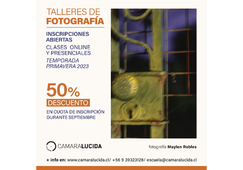 Afiche del evento "Estudia fotografía con un 50% de descuento en la inscripción"