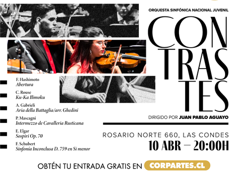 Afiche del evento "Concierto ''Contrastes'' de la OSNJ de FOJI"