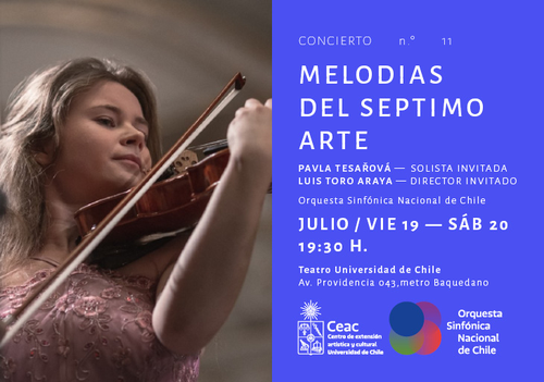 Afiche del evento "CONCIERTO N°11 - Melodías del séptimo arte"