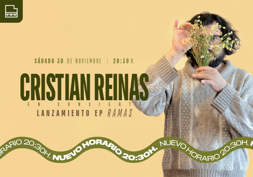 Afiche del evento "Cristian Reinas en concierto: Lanzamiento del EP “Ramas”"