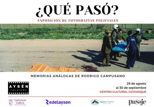 Afiche del evento "¿Qué pasó? Exposición de Fotografías Policiales"