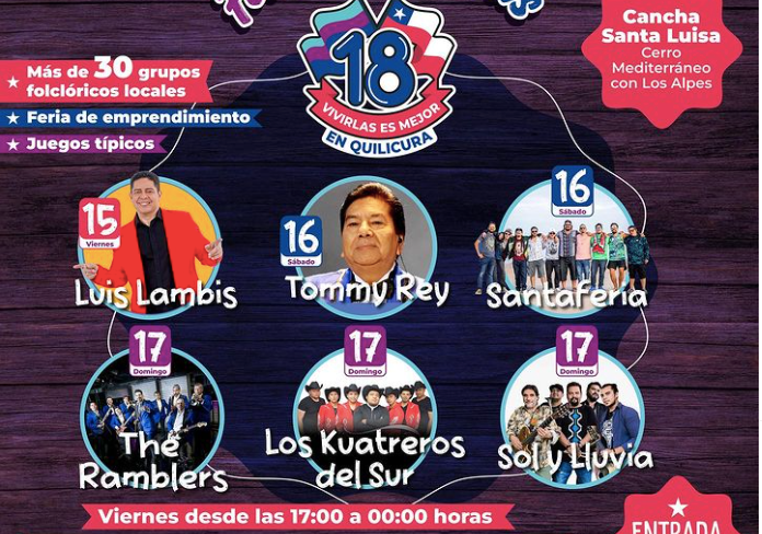 Afiche del evento "Fiestas Patrias en Quilicura"