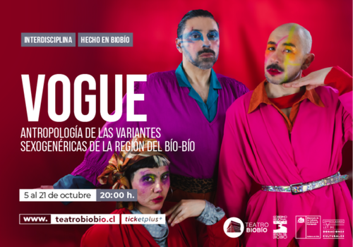 Afiche del evento "Vogue: Antropología de las Variantes Sexogenéricas de la Región del Bío-Bío"
