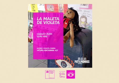 Afiche del evento "Día de los Patrimonios: La Maleta de Violeta"