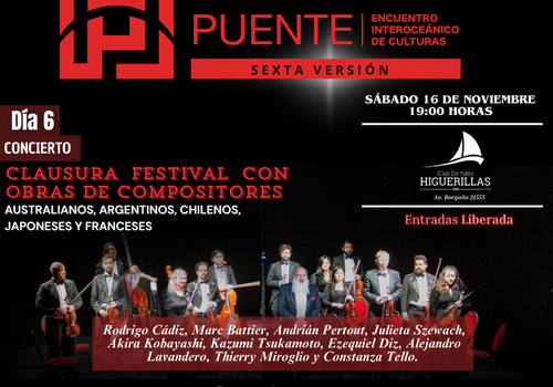 Afiche del evento "Festival Puente 2024 Concierto de Clausura"