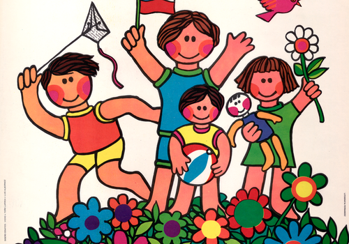 Afiche del evento "La felicidad de Chile comienza por los niños"